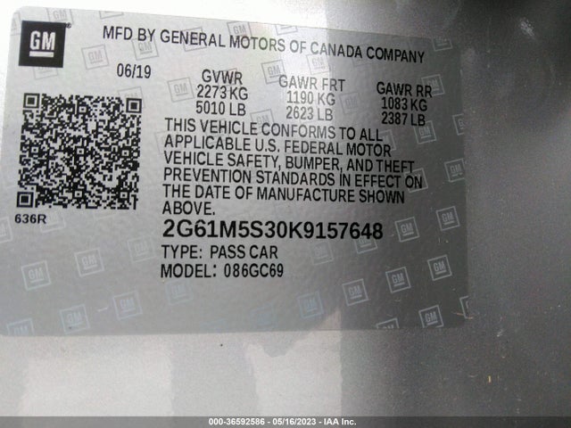 2G61M5S30K9157648 Cadillac XTS LUXURY