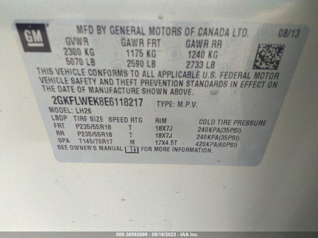 GMC Terrain Sle 2014 2GKFLWEK8E6118217 Image 10