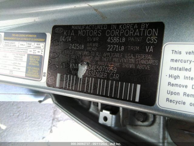 KNAGN4AD4E5070259 KIA Optima Hybrid Ex