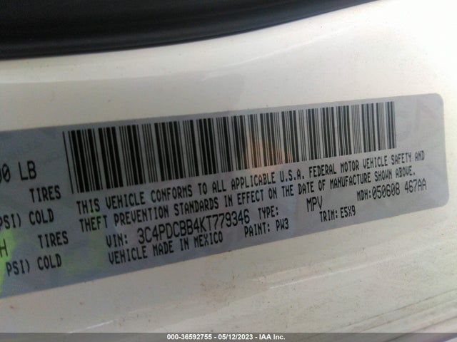 Dodge JOURNEY SE 2019 3C4PDCBB4KT779346 Image 9