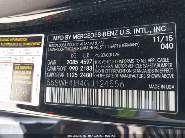 55SWF4JB4GU124556 Mercedes-Benz C-class C 300