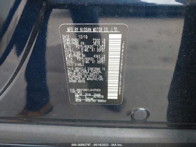 JN8AY2ND1L9107003 Nissan Armada Sl
