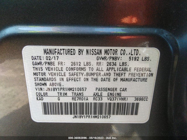 2017 Infiniti Q70, VIN: JN1BY1PR1HM210657