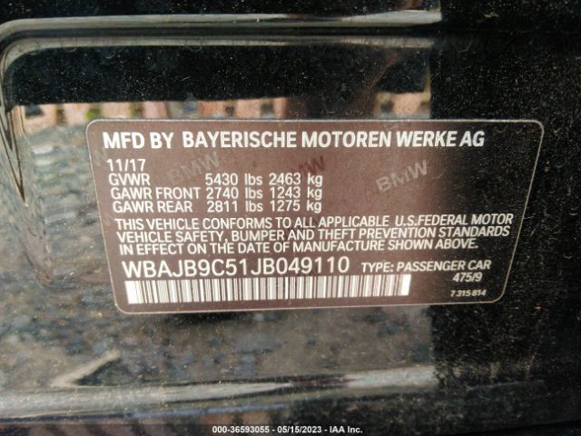 WBAJB9C51JB049110 BMW 5 Series M550i Xdrive