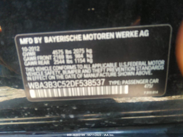 2013 BMW 3 SERIES 328I XDRIVE VIN: WBA3B3C52DF538537