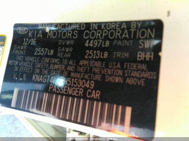 KNAGT4L35H5153049 KIA Optima Lx