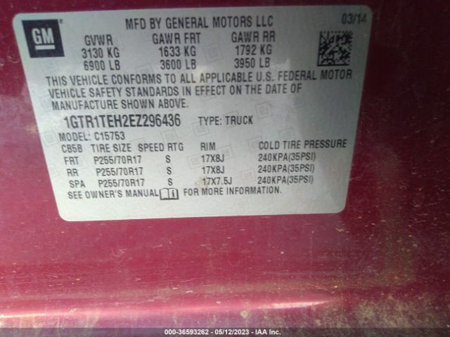 1GTR1TEH2EZ296436 GMC SIERRA 1500
