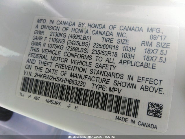 Honda CR-V EX 2017 2HKRW2H5XHH683230 Image 9