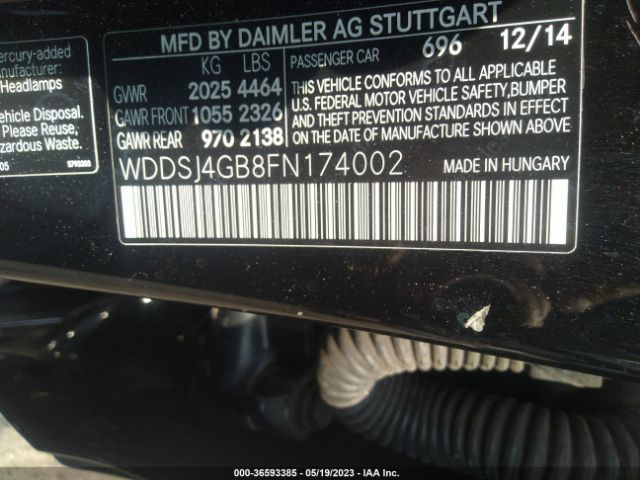 WDDSJ4GB8FN174002 Mercedes-Benz Cla-class Cla 250