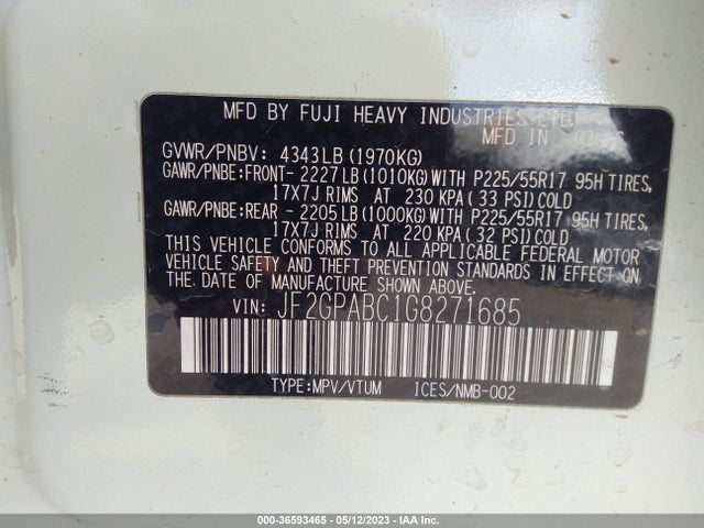 Subaru Crosstrek Premium 2016 JF2GPABC1G8271685 Image 11