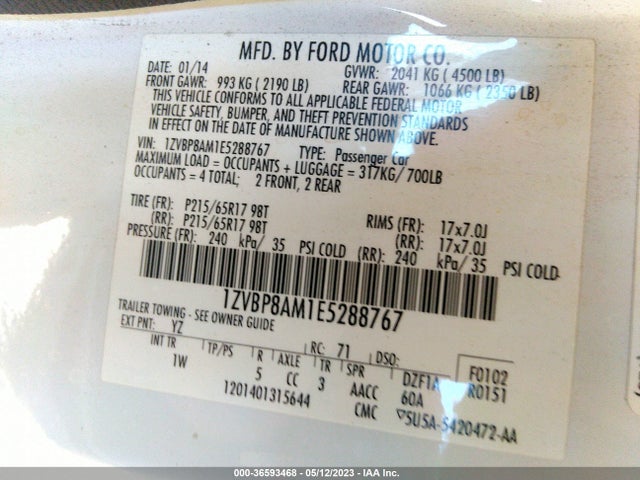 Ford Mustang V6 2014 1ZVBP8AM1E5288767 Image 9