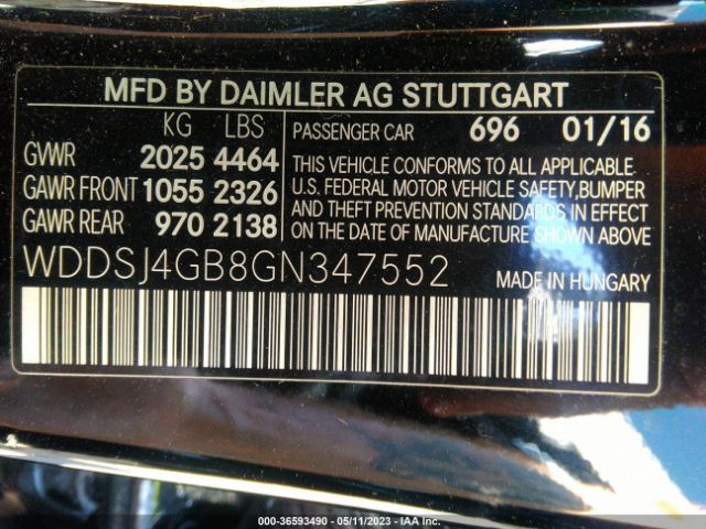 WDDSJ4GB8GN347552 Mercedes-Benz Cla Cla 250