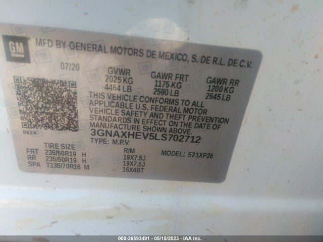 Chevrolet EQUINOX LS 2020 3GNAXHEV5LS702712 Image 9