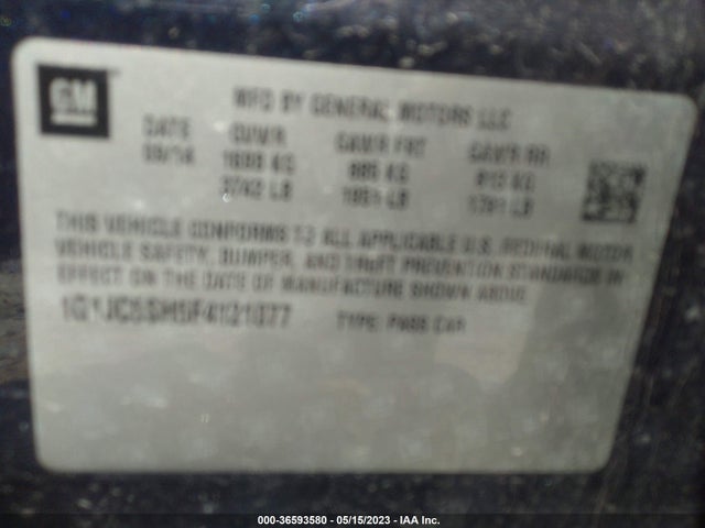 Chevrolet SONIC LT 2015 1G1JC5SH5F4121077 Image 10