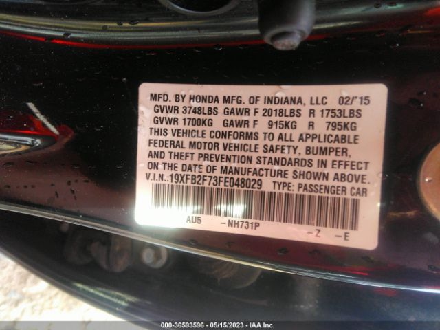 19XFB2F73FE048029 Honda Civic Sedan Se
