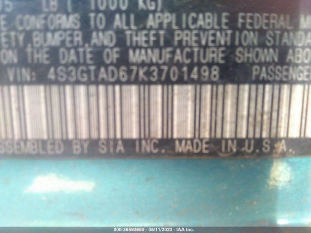 4S3GTAD67K3701498 Subaru Impreza Premium