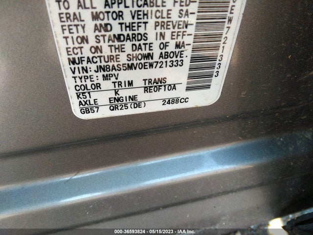 Nissan Rogue Select S 2014 JN8AS5MV0EW721333 Image 10