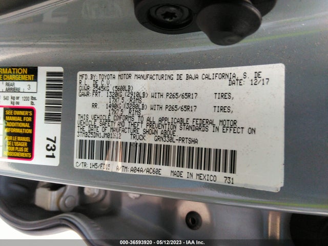 Toyota Tacoma Sr5 2018 3TMBZ5DN1JM012612 Image 9