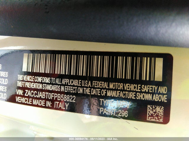 ZACCJABT0FPB58822 Jeep Renegade Latitude