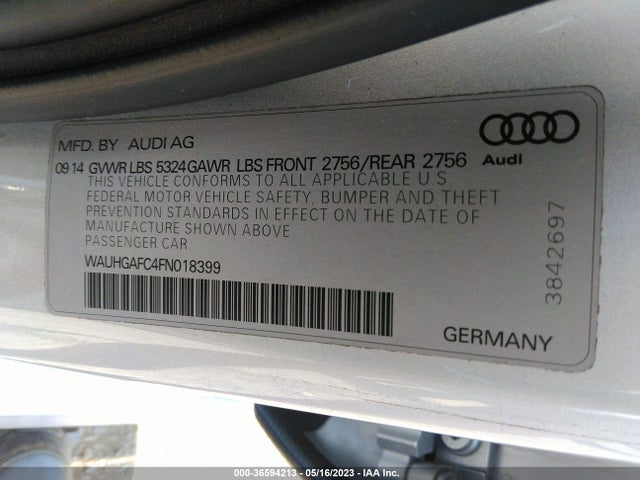WAUHGAFC4FN018399 Audi A6 3.0t Premium Plus