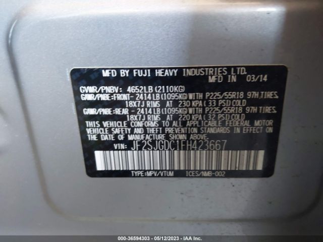 JF2SJGDC1FH423667 Subaru Forester 2.0xt Premium