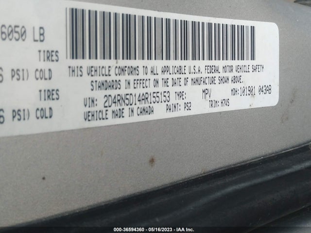 2010 DODGE GRAND CARAVAN SXT VIN: 2D4RN5D14AR155153