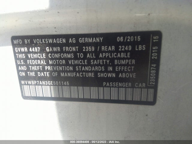 WVWBP7AN3GE501145 Volkswagen Cc R-line