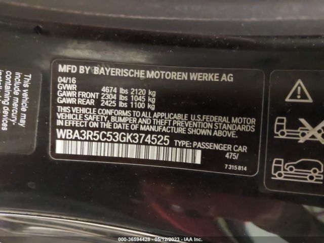 WBA3R5C53GK374525 BMW 4 Series 435i Xdrive