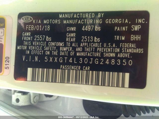 5XXGT4L30JG248350 KIA Optima Lx
