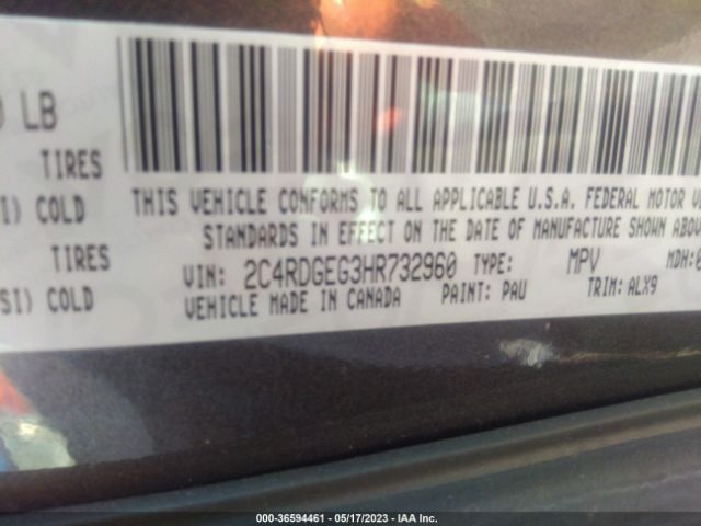 2C4RDGEG3HR732960 Dodge Grand Caravan Gt