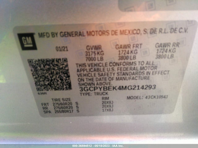 Chevrolet Silverado 1500 Custom 2021 3GCPYBEK4MG214293 Image 9