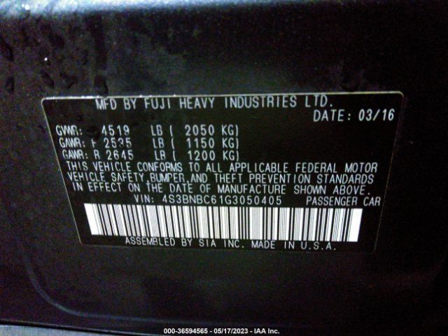 4S3BNBC61G3050405 Subaru Legacy 2.5i Premium