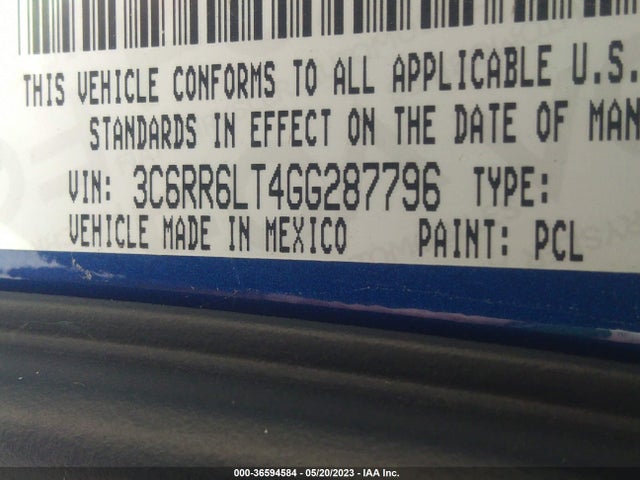 3C6RR6LT4GG287796 RAM 1500 Lone Star