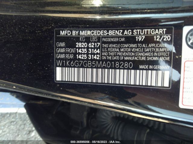 W1K6G7GB5MA018280 Mercedes-Benz S-class S 580
