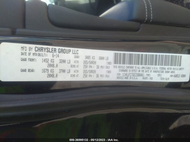 1C4RJFCT6EC586061 Jeep Grand Cherokee Overland