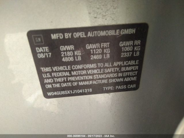 W04GU8SX1J1041318 Buick Regal Tourx Preferred