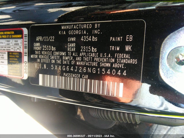 KIA K5 Gt-line 2022 5XXG64J26NG154044 Image 9