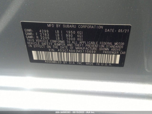 4S3GTAB62M3715699 Subaru Impreza