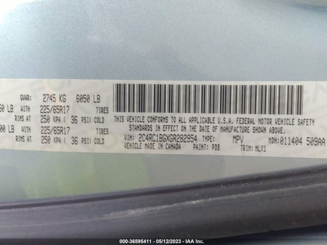 2C4RC1BGXGR282954 Chrysler Town & Country Touring