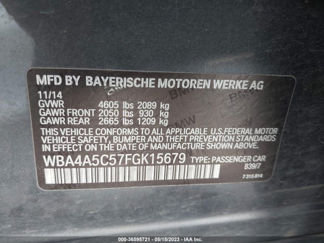BMW 428 Gran Coupe 2015 WBA4A5C57FGK15679 Image 9