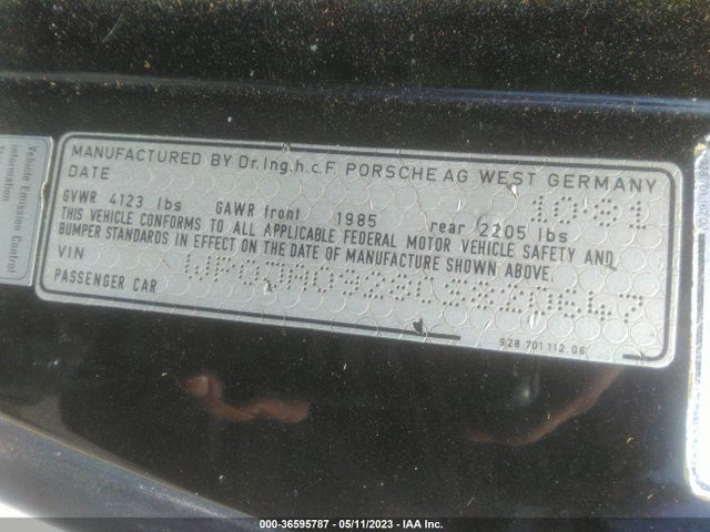1982 PORSCHE 928 VIN: WP0JA0928CS820647