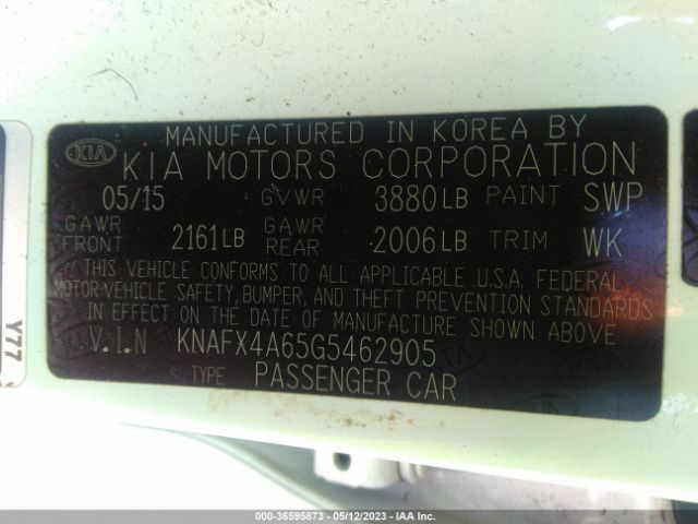 KNAFX4A65G5462905 KIA FORTE LX