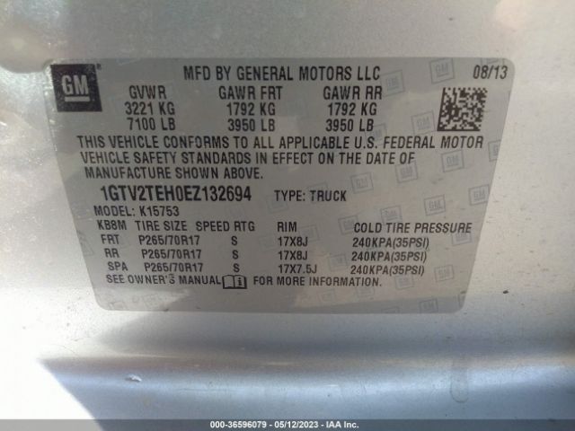 1GTV2TEH0EZ132694 GMC SIERRA 1500