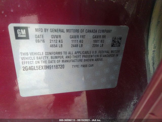 2G4GL5EX0H9118720 Buick Regal Sport Touring