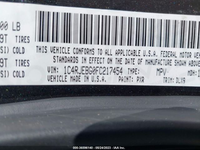 1C4RJEBG0FC217454 Jeep Grand Cherokee Limited