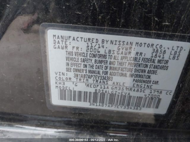 3N1AB7AP7EY334383 Nissan SENTRA SL