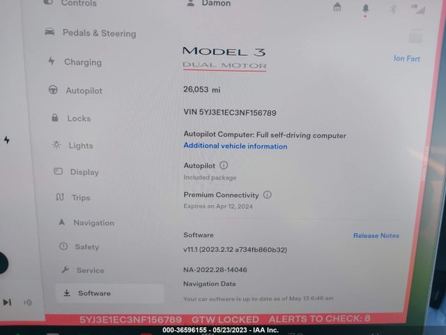 Tesla Model 3 Performance 2022 5YJ3E1EC3NF156789 Image 7