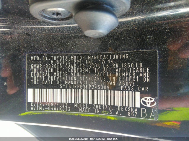 Toyota Corolla S 2015 5YFBURHE3FP245309 Image 10