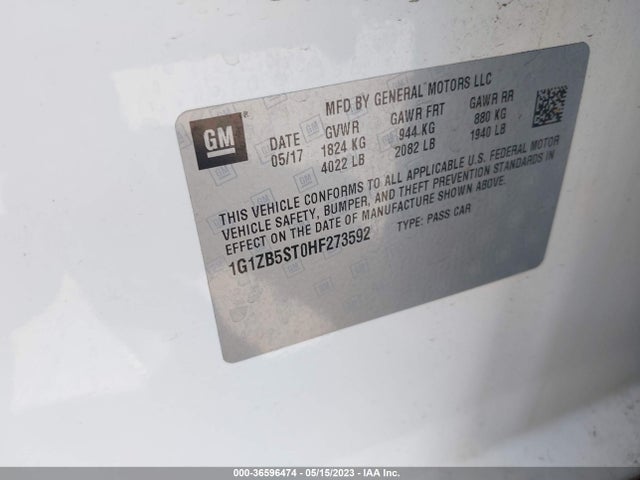 Chevrolet MALIBU LS 2017 1G1ZB5ST0HF273592 Image 11