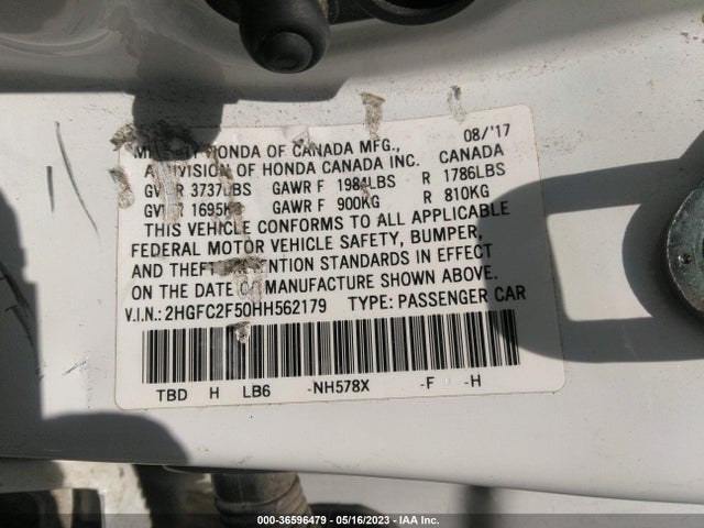 Honda Civic Sedan Lx 2017 2HGFC2F50HH562179 Image 11